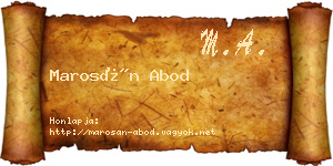Marosán Abod névjegykártya